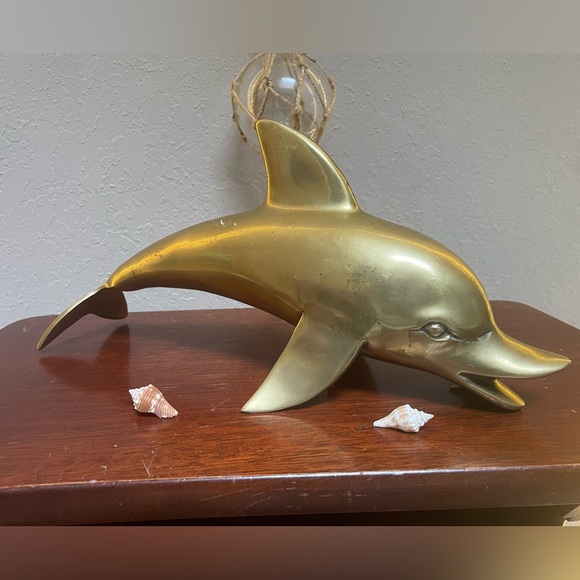 Vintage MCM Large Brass Dolphin - Picture 8 of 11